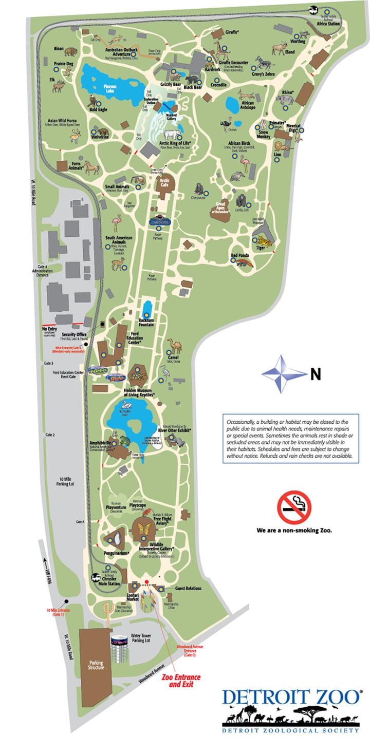 แผนที่แห่งดีทรอยท์สวนสัตว์