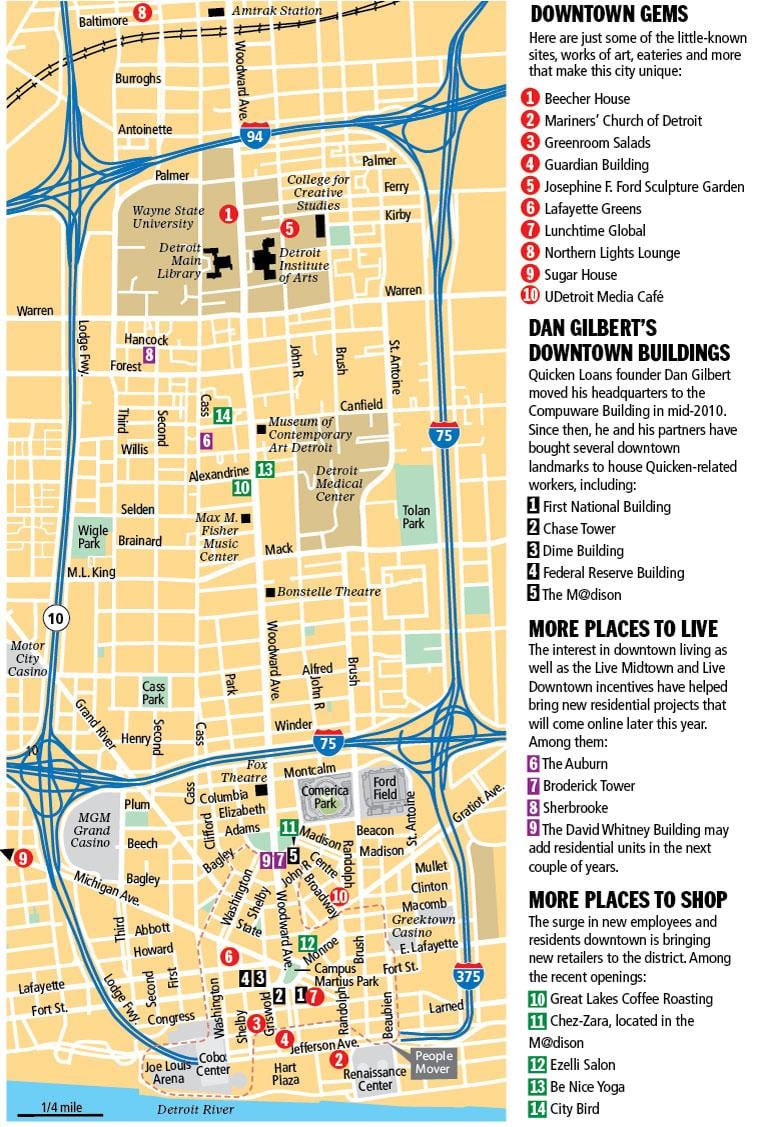แผนที่ของเมืองดีทรอยท์