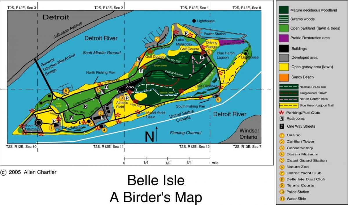 แผนที่ของเบลล์เกาะเมืองดีทรอยท์