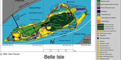 แผนที่ของเบลล์เกาะเมืองดีทรอยท์